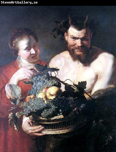 Peter Paul Rubens Faun and a young woman